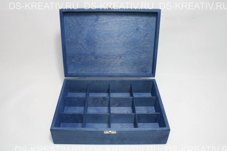 Коробка для пакетиков чая `Синияя`